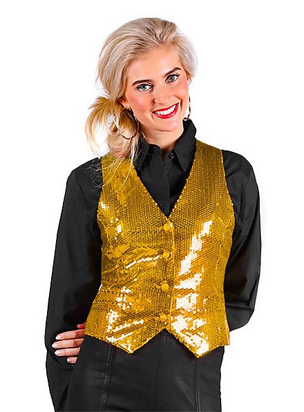 Sequins Ladies Waistcoat gold