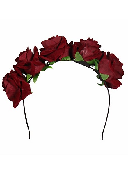 Serre Tete Petites Roses Rouges Serre-tête avec roses rouges - maskworld.com