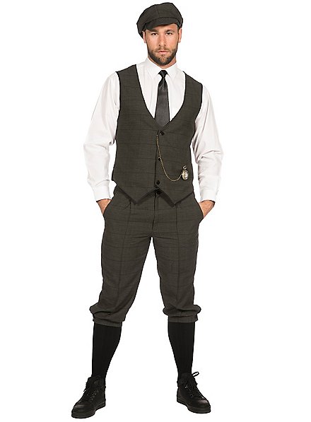 Set di costumi da dandy anni '20 verde scuro per uomo