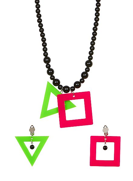 Set di gioielli neon anni '80