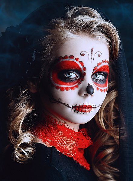 Trucco per Halloween, colore nero e bianco, 2 pezzi per trucco teatrale, colore del viso, rossetto, set di trucco nero, per Halloween, per zombie joker, scheletro, pagliaccio, mostro, vampiri
