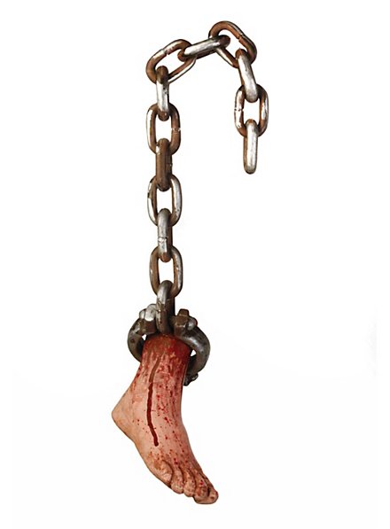 Severed Foot in Chain Halloween Decoration