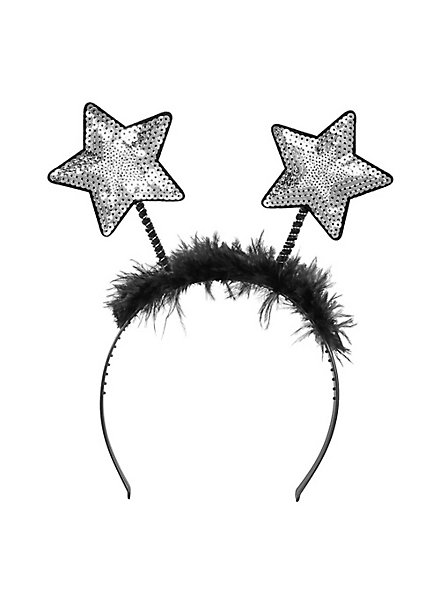 Silver disco star headband - maskworld.com