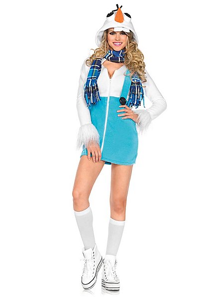 Simpatico vestito con cappuccio a forma di pupazzo di neve