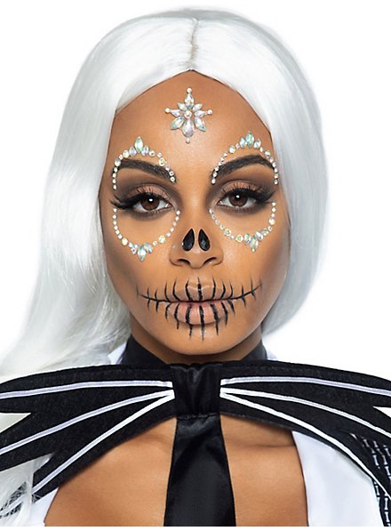 Skeleton face jewellery to stick on