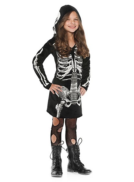 Skeleton Hooded Dress Child Costume