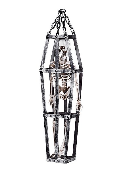 Skeleton in torture cage hanging decoration