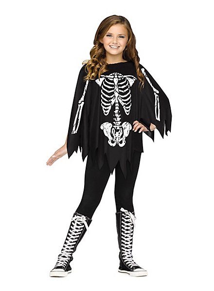Skeleton Poncho for children - maskworld.com
