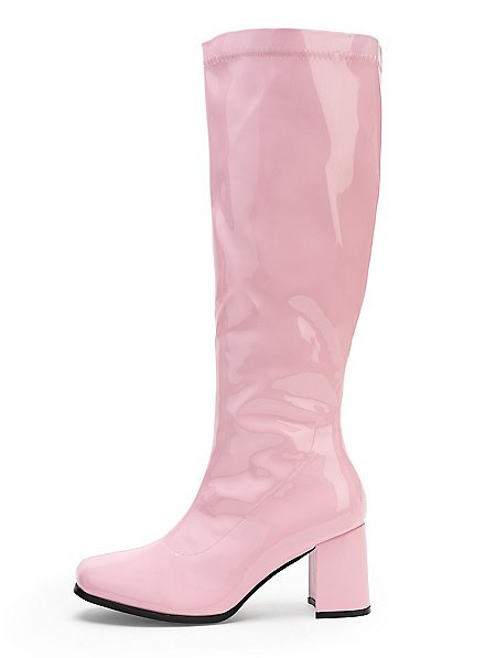 Smalle Schacht Laarzen Stretchlak Roze