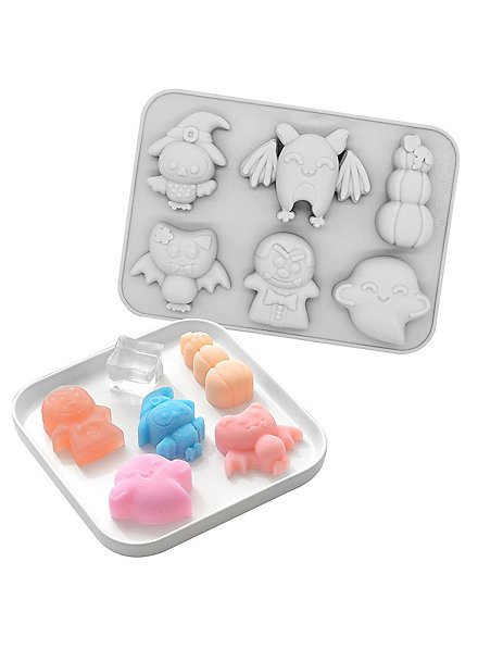 Sød Halloween Monster Silikonform Til Isterninger Og Bagning 6-Fach