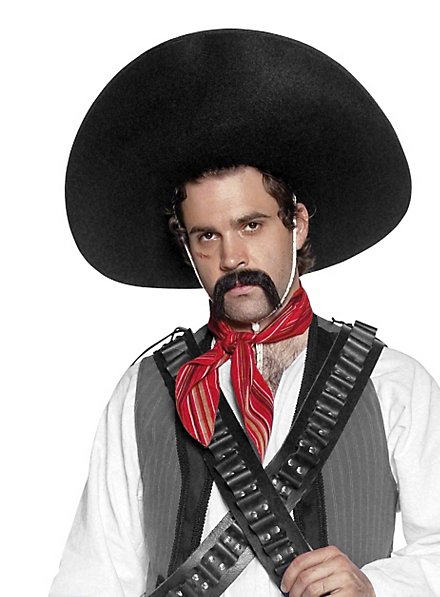 Disfraz De Bandido Mexicano Para Adulto – Poncho, Sombrero Negro, Bigote Y Cigarro Falso