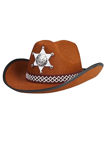 Sombrero De Sheriff Para Niños Boland – Rojo Y Marrón, Con Estrella Y Cordón Ajustable, Ideal Para Carnaval Y Disfraces
