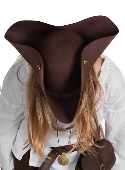 APLudoo Sombrero pirata de piel sintética marrón para mujeres y hombres, tricornio, pirata para cosplay LARP, accesorios de disfraz de anime, disfraz de convención APLudoo Sombrero pirata de piel sintética marrón para mujeres y hombres, tricornio, pirata para cosplay LARP, accesorios de disfraz de anime, disfraz de convención