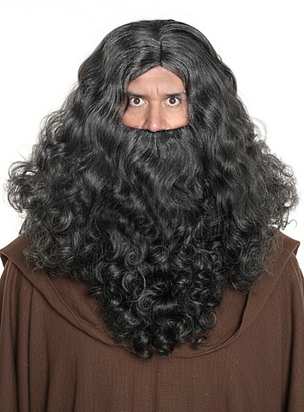 Sortgrå dværgparyk og skæg