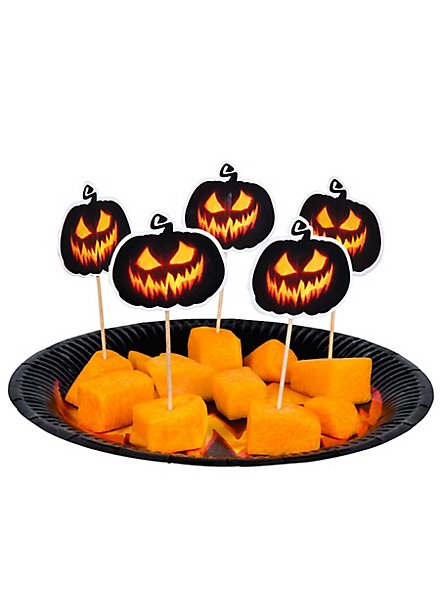 ENLACE 100 Spiedini Da Cocktail In Legno Per Halloween, Forma Fantasma E Zucca, 12 Cm, Per Finger Food E Decorazioni - 2