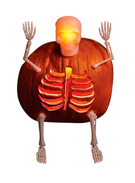 pierre tombale déchirure avec squelette et citrouilles Halloween