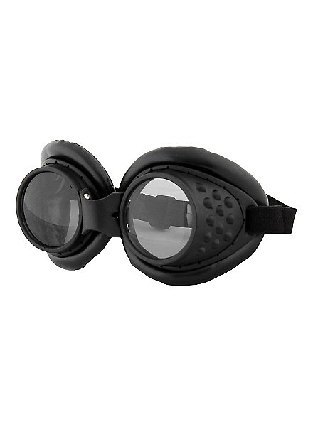 Steampunk Fliegerbrille schwarz 