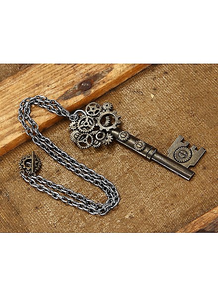 Steampunk pendentif clé avec chaîne