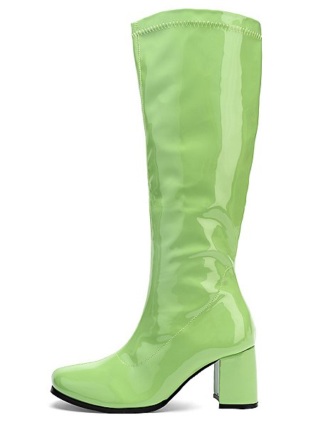 Stivali a gambo stretto elasticizzati in vernice verde