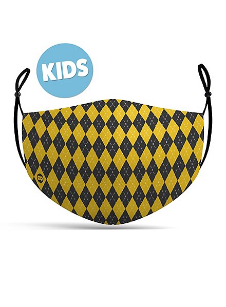 Stoffmaske für Kinder Zauberschule gelb