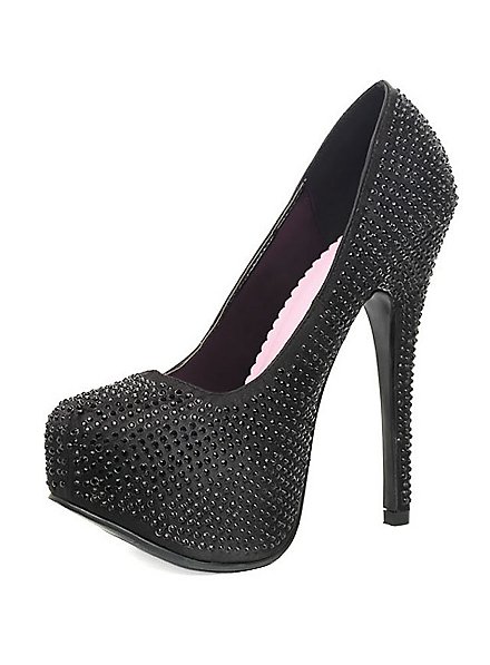 Strass stiletto's zwart