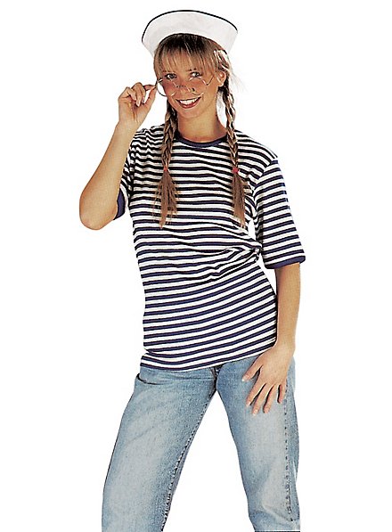 Striped jumper short sleeve dark blue-white
