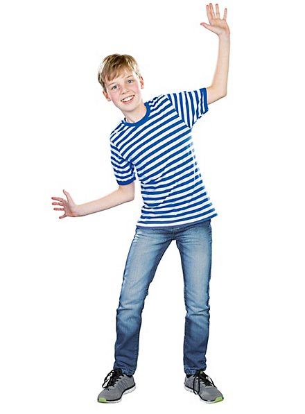 striped shirt for children half sleeved blue-white