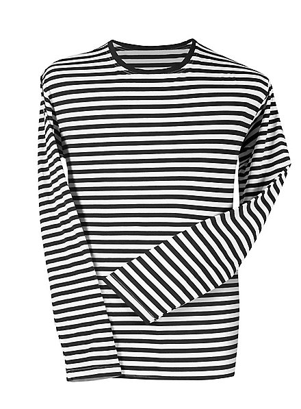 Striped shirt for children long sleeve black and white