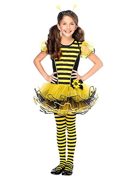 Smiffys Bee Stripe Tights Childs Yellow & Black M-l Age 8-12
