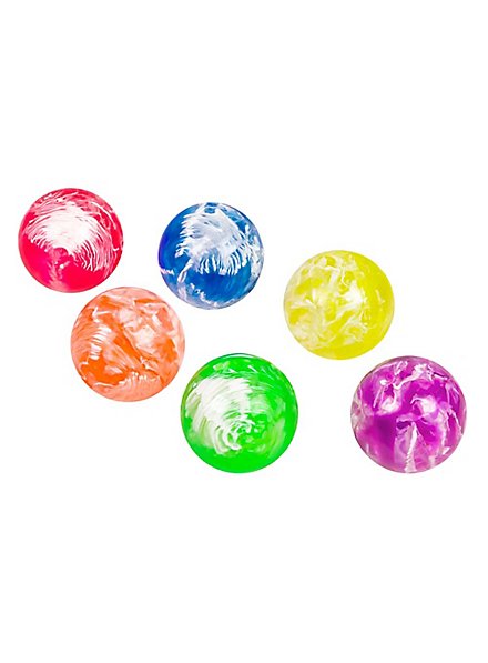 Stuiterballetjes in verschillende kleuren, 6 stuks