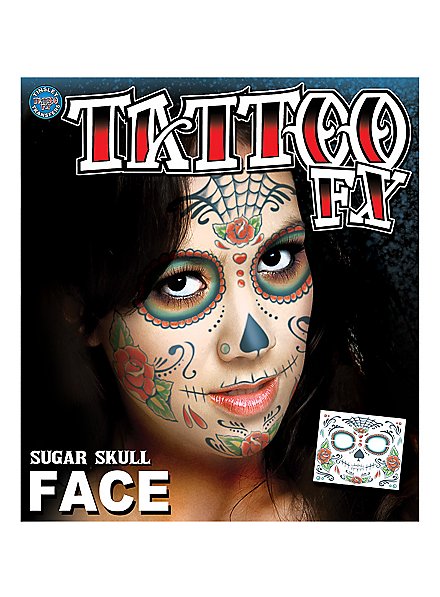 Sugar Skull Ansigt Klæbetatovering