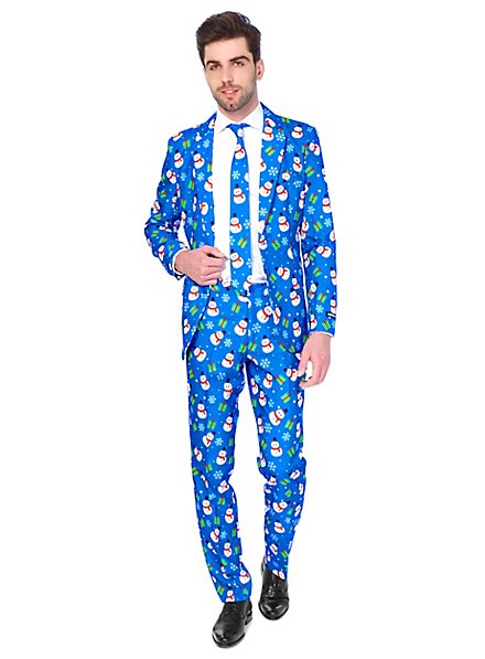 SuitMeister Blue Snowman Party Anzug