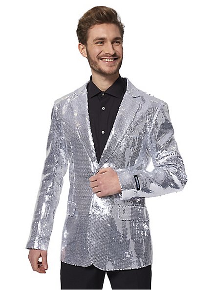 SuitMeister Glitter Jacket silver - maskworld.com