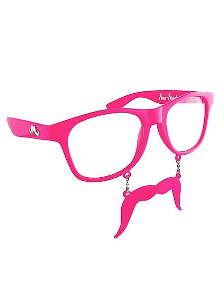 Sun-Staches hot pink Party Glasses