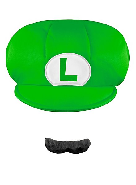 Super Mario Luigi Mütze & Bart Set für Kinder