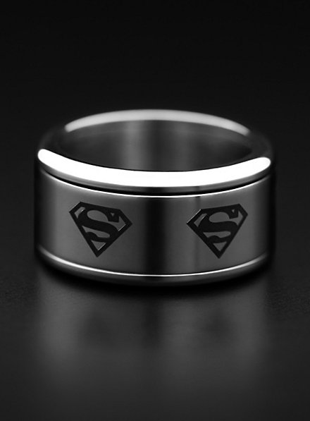 Superman - Anneau logo tournant argent