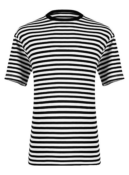 T-shirt à rayures demi-manches noir-blanc