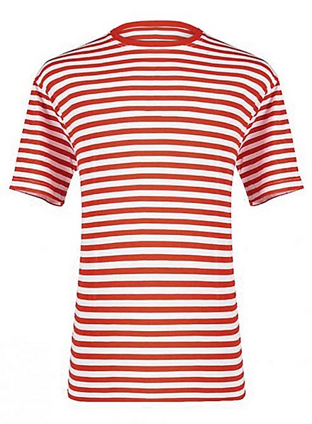 T-shirt rayé demi-manches rouge-blanc