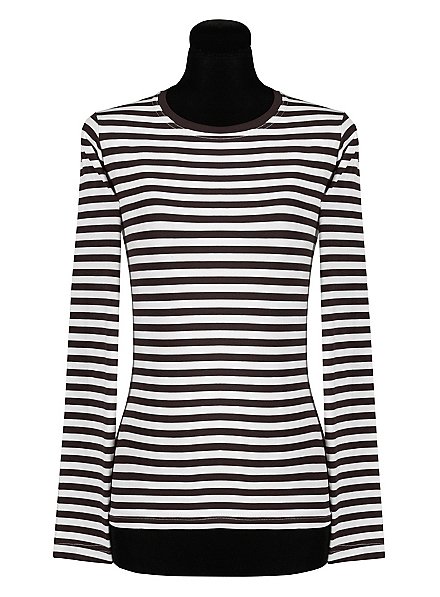 T-shirt rayé femme manches longues noir et blanc - pour tous les jours