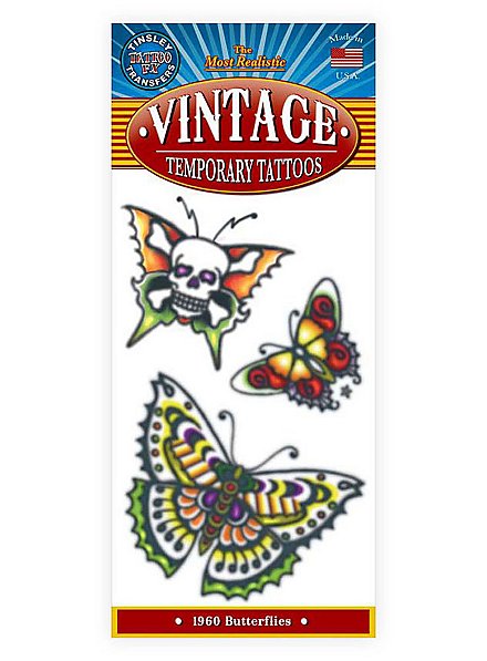 Tatouage adhésif papillon vintage