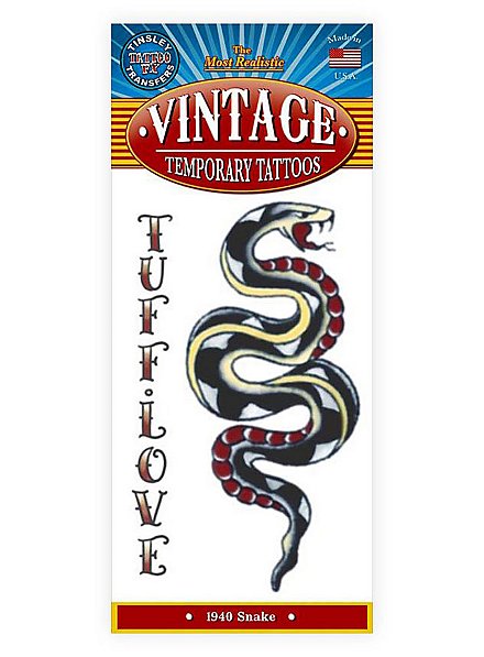 Tatouage adhésif serpent vintage