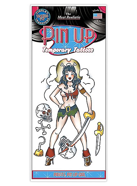 Tatuaje Adhesivo Pin Up Pirata