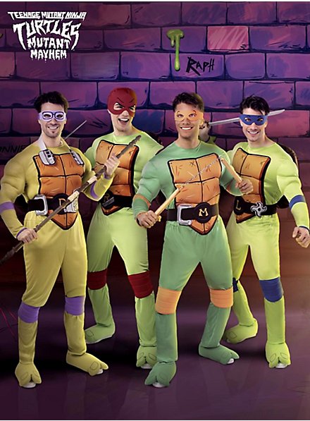 Amscan - Volwassenenkostuum Teenage Mutant Ninja Turtles, overall, gevoerde tanks, 4 oogmaskers, superhelden, TMNT, schildpad, themafeest, carnaval