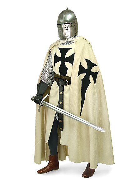 Medieval Teutonic Knight Crusade Cloak Cape Tunic Belt Robe SCA LARP Costume 
