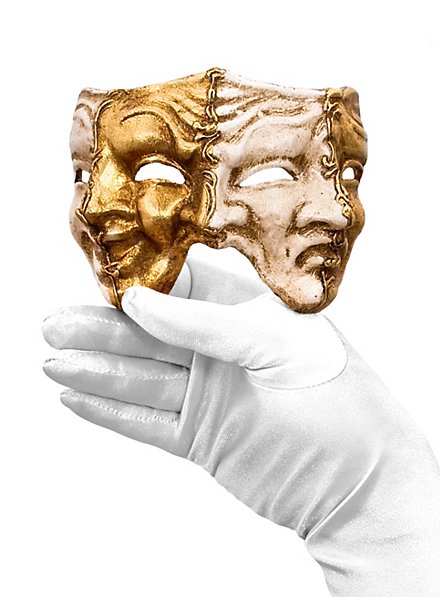 Trefaccia medio oro bianco Venezianische Miniaturmaske