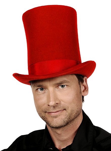 Très grand chapeau haut-de-forme rouge