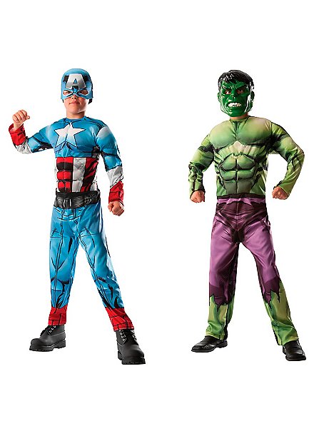 Tuta reversibile da Hulk e Capitan America per bambini