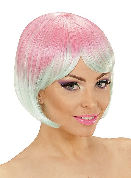 Two-Tone ladies wig pink-turquoise