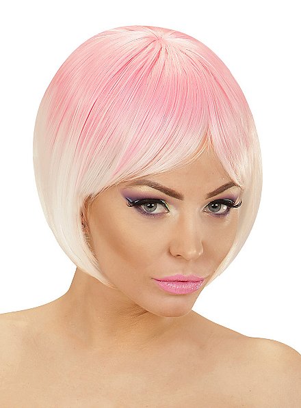 Two-Tone ladies wig pink-white
