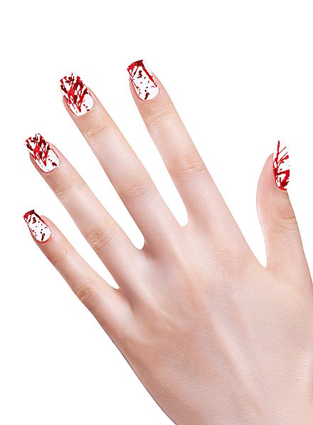Uñas Postizas Con Salpicaduras De Sangre